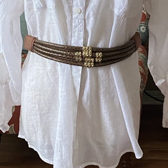 NWOT Vintage "Leather Shop" elastic belt size M - Picture 3 of 5